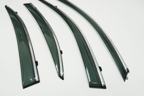 Дефлекторы окон Hyundai Elantra IV HD Хендай Элантра IV HD 2006-2011г с хромом комплект 4шт    фото 3