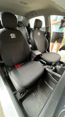 Авточехлы  Kia Rio с 2017г Rio X-Line с 2017г Hyundai Solaris c 2017г жаккард ЛОГО   фото 5