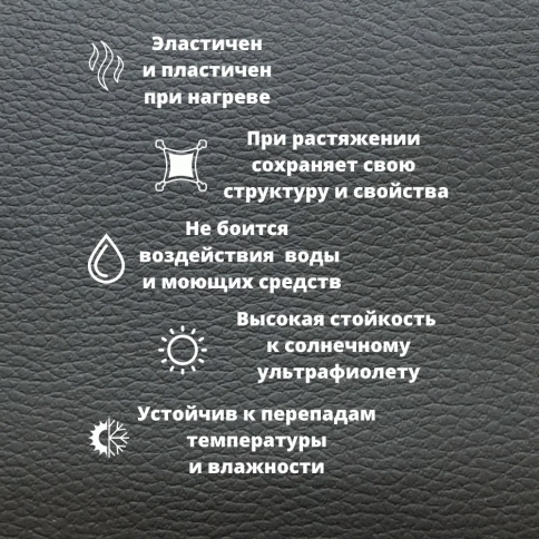 Материал каучуковый для перетяжки рулей и ручек черный средний глянец 1м х 1,4м шаг 0,5м фото 3