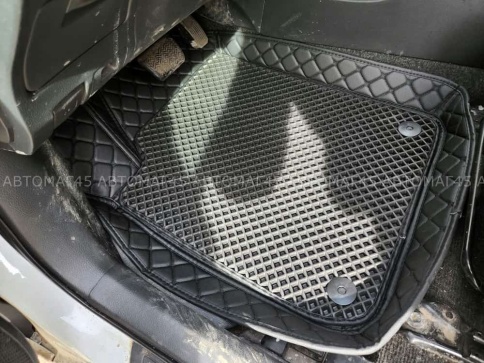 Коврики универсальные с бортиком экокожа съемный eva черный комплект 5шт    фото 16