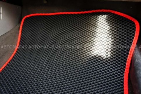 EVA ЭВА  коврики в салон Лада Kalina Granta Datsun On-do Mi-do черн красный кант рис ромб компл 5шт фото 4