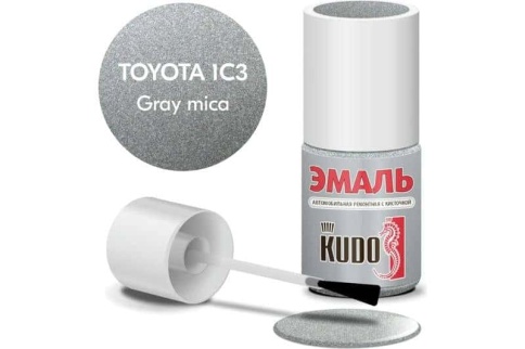 Kudo  краска с кисточкой Toyota 1C3 Gray Mica металлик 15мл    фото 2