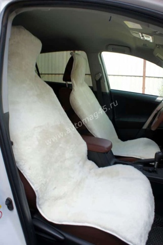 Накидки  короткий ворс мутон белый KN 0217 140x55 на весь салон 5шт    фото 9