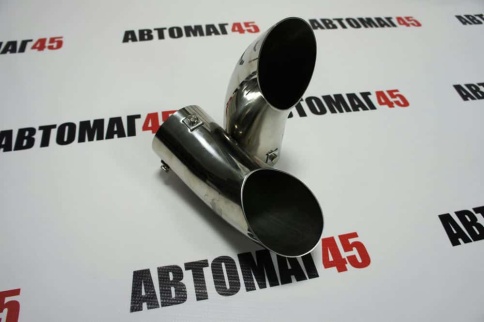 Насадка  на глушитель нержавеющая сталь скошенная ZQX-934 фото 1