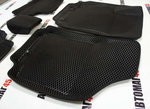 BORATEX  коврики в салон 3D EVA ЭВА Hyundai Creta 1 2015-2021г черные рисунок ромб комплект 5шт    фото 3