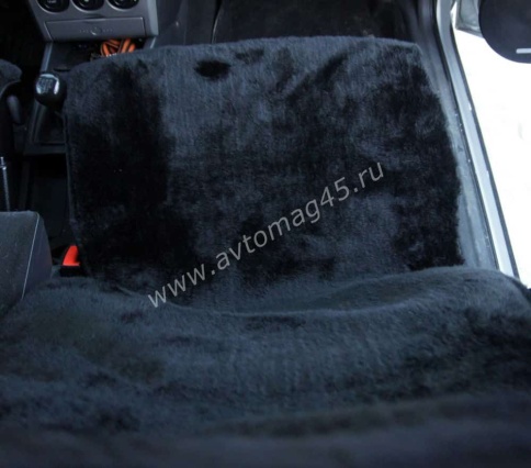 Накидка  на сиденье короткий ворс черный шерсть 40% 145х55см 1шт  фото 8
